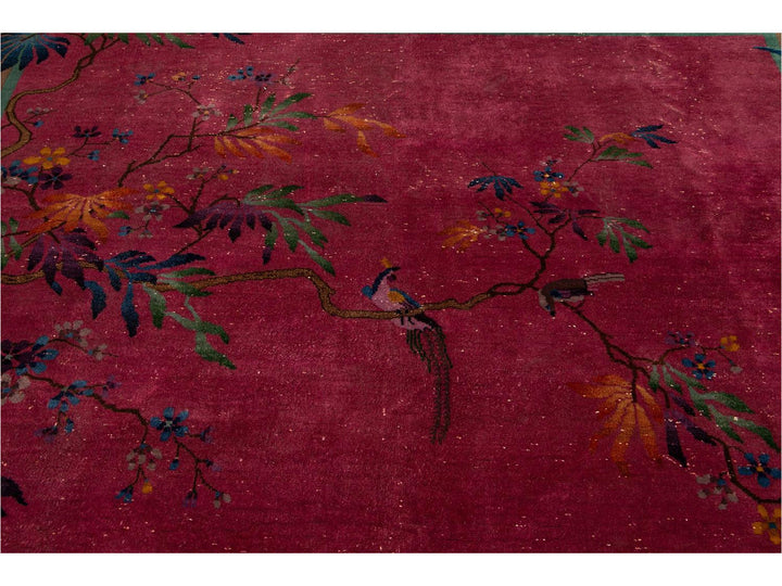 Antique Art Deco Chinese Wool Rug 9 X 12