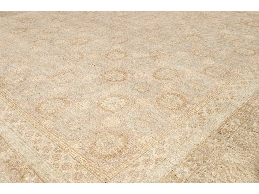 Modern Khotan Style Wool Rug 17 X 24
