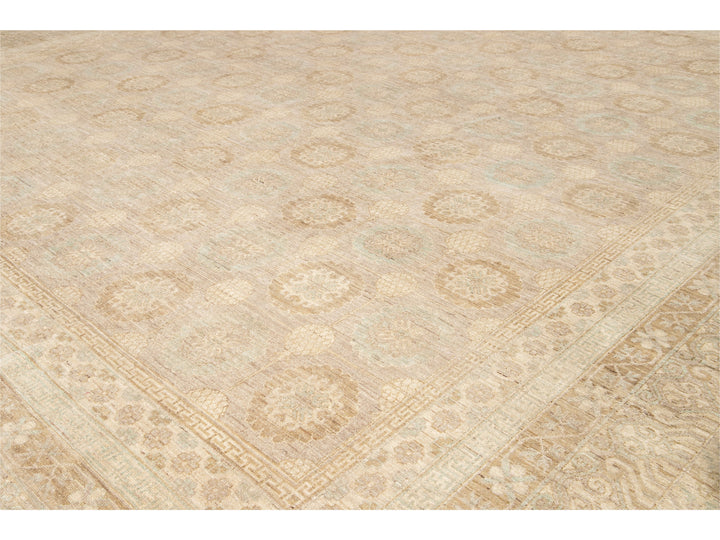 Modern Khotan Style Wool Rug 17 X 24