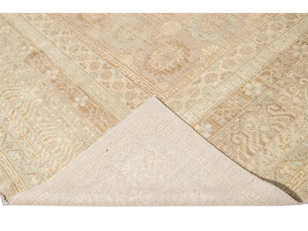 Modern Khotan Style Wool Rug 17 X 24