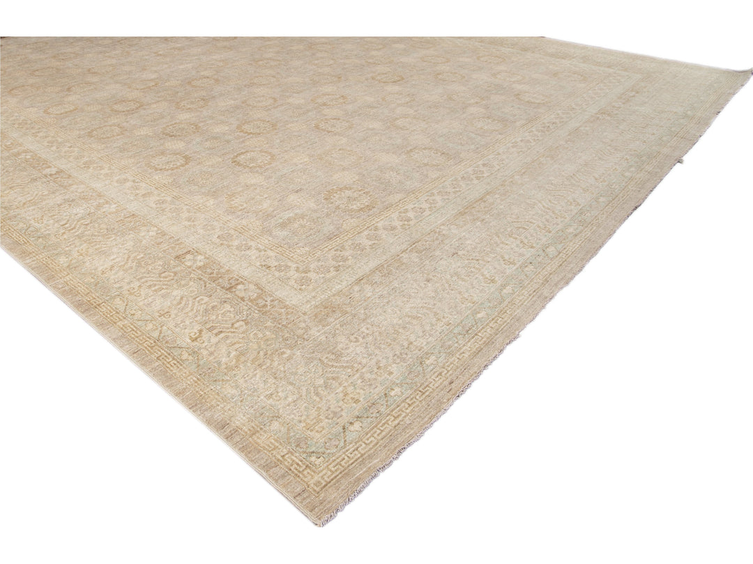 Modern Khotan Style Wool Rug 17 X 24