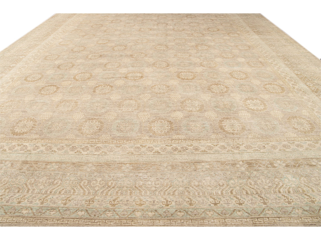 Modern Khotan Style Wool Rug 17 X 24