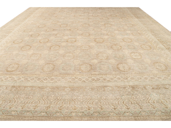 Modern Khotan Style Wool Rug 17 X 24