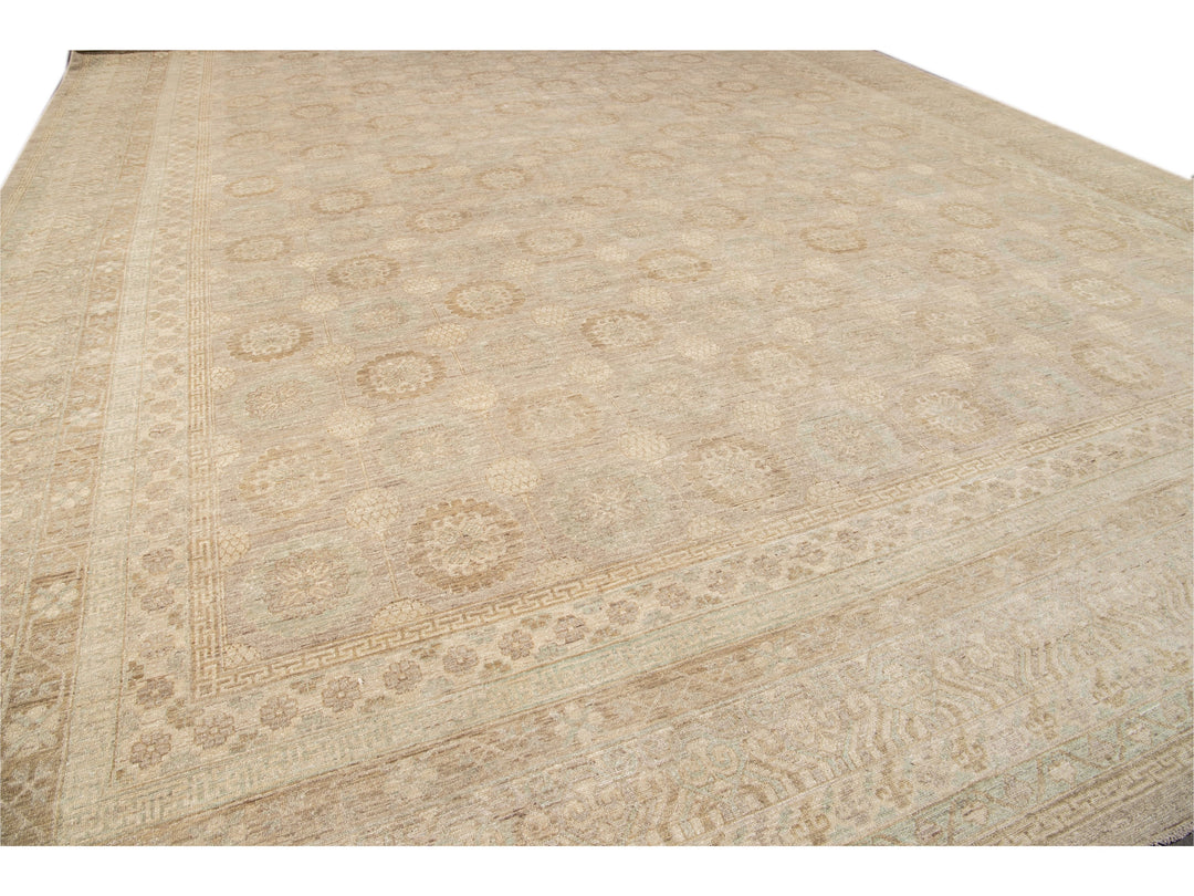 Modern Khotan Style Wool Rug 17 X 24