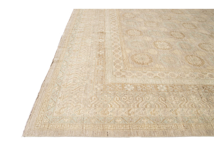 Modern Khotan Style Wool Rug 17 X 24
