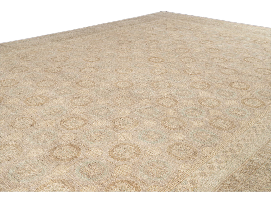 Modern Khotan Style Wool Rug 17 X 24
