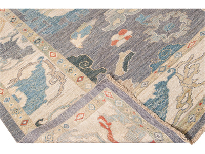 Contemporary Sultanabad Multicolor Handmade Floral Wool Rug