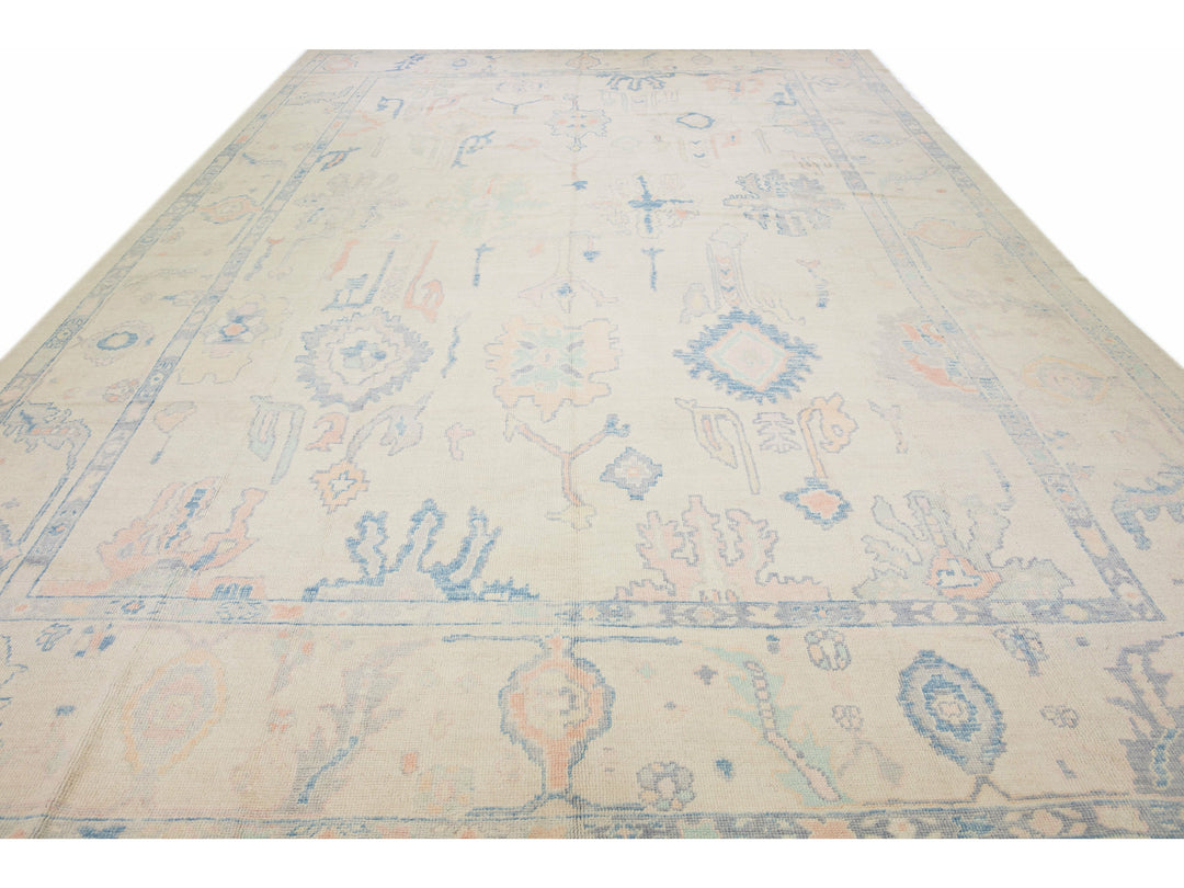 Modern Oushak Wool Rug 12 X 18