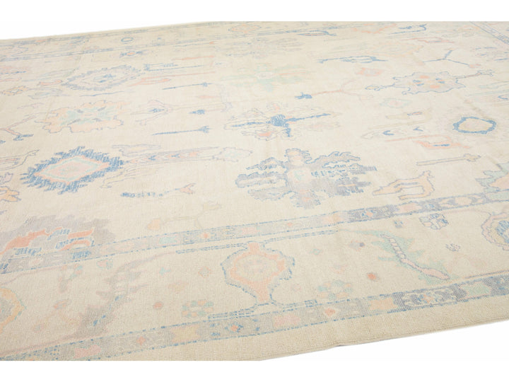Modern Oushak Wool Rug 12 X 18