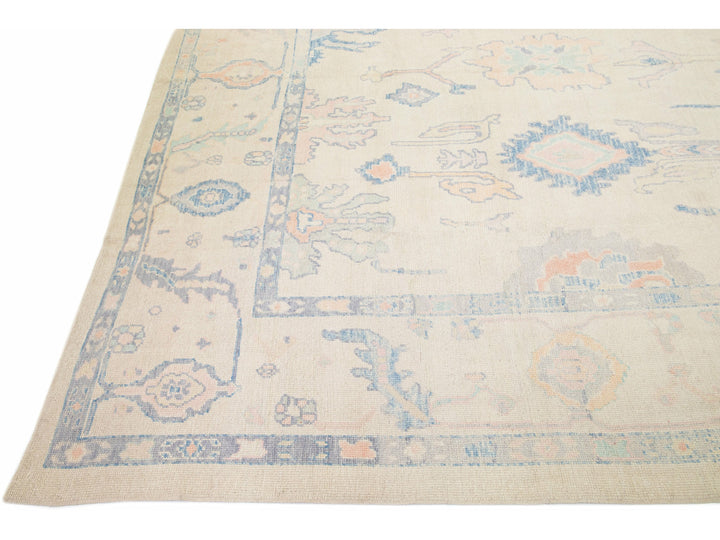 Modern Oushak Wool Rug 12 X 18