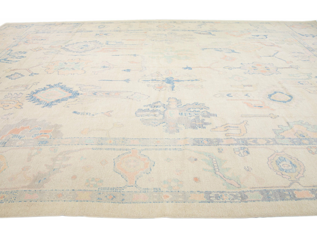 Modern Oushak Wool Rug 12 X 18