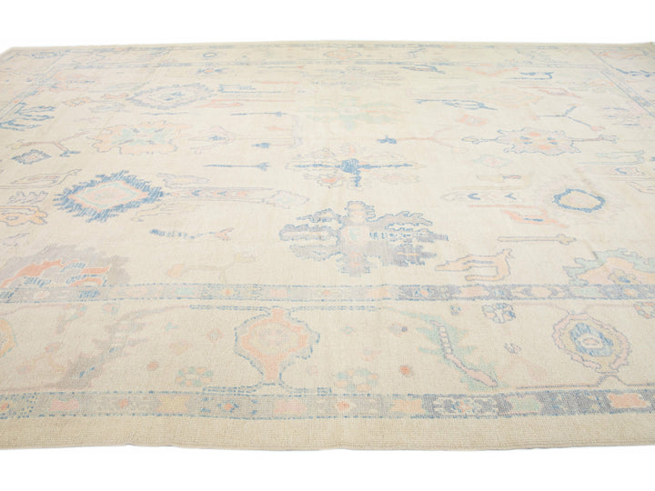Modern Oushak Wool Rug 12 X 18