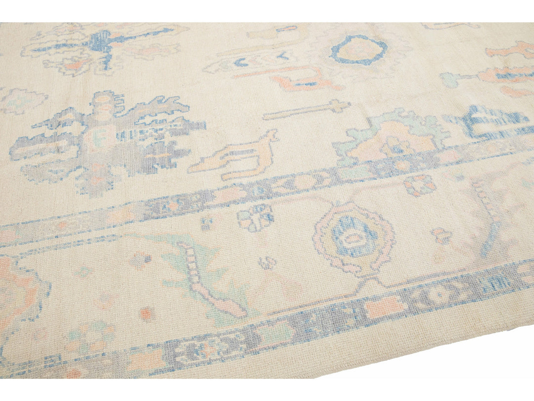 Modern Oushak Wool Rug 12 X 18