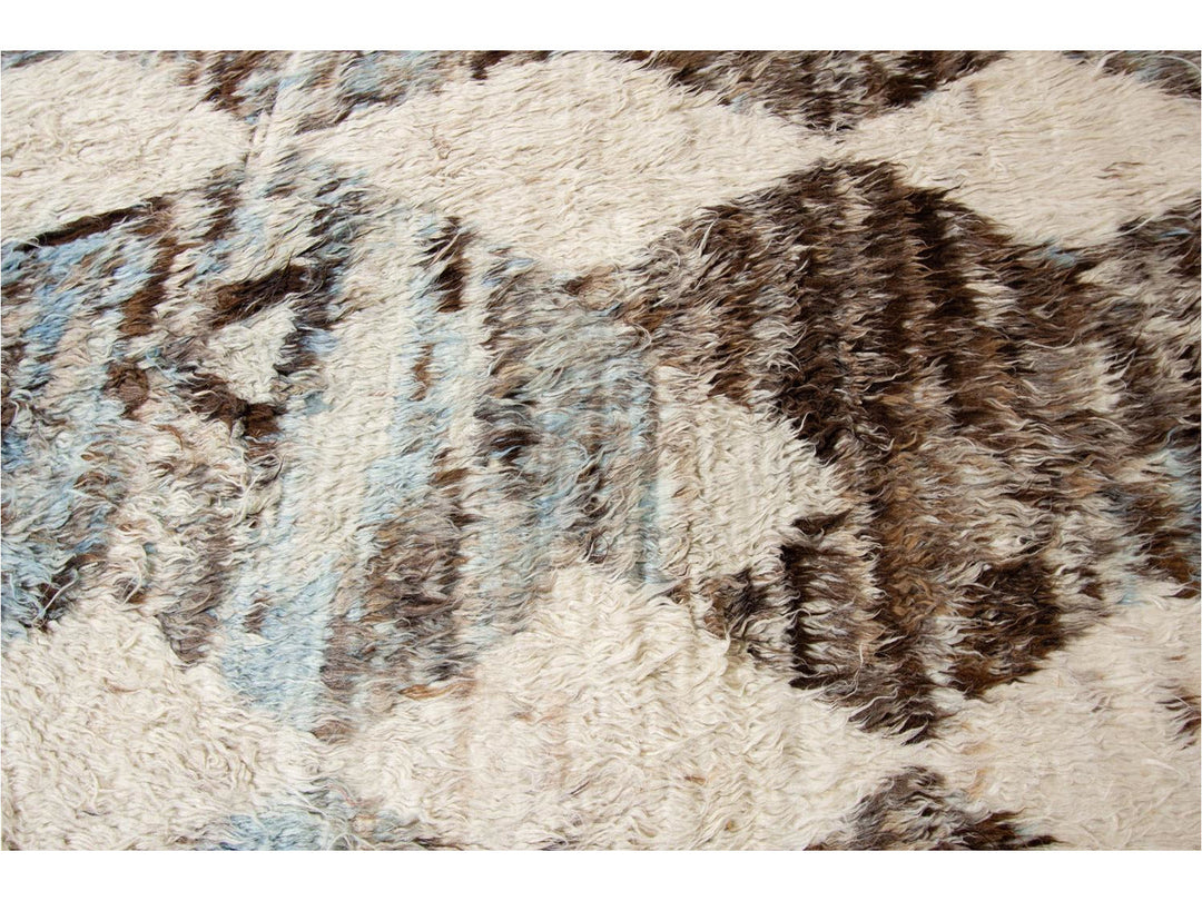 Modern Moroccan Style Oversize Wool Rug 11 X 16