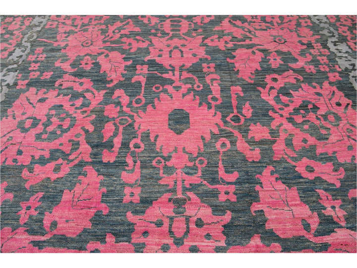Modern Oushak Colorful Wool Rug  13 X 20