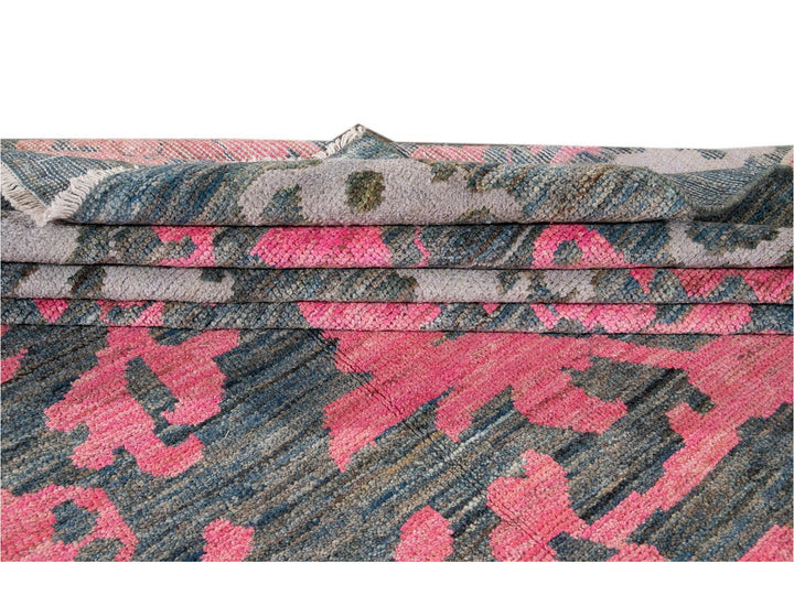 Modern Oushak Colorful Wool Rug  13 X 20