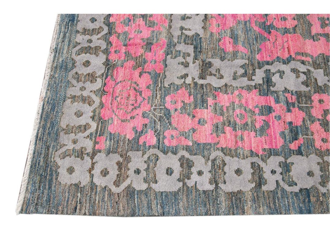 Modern Oushak Colorful Wool Rug  13 X 20