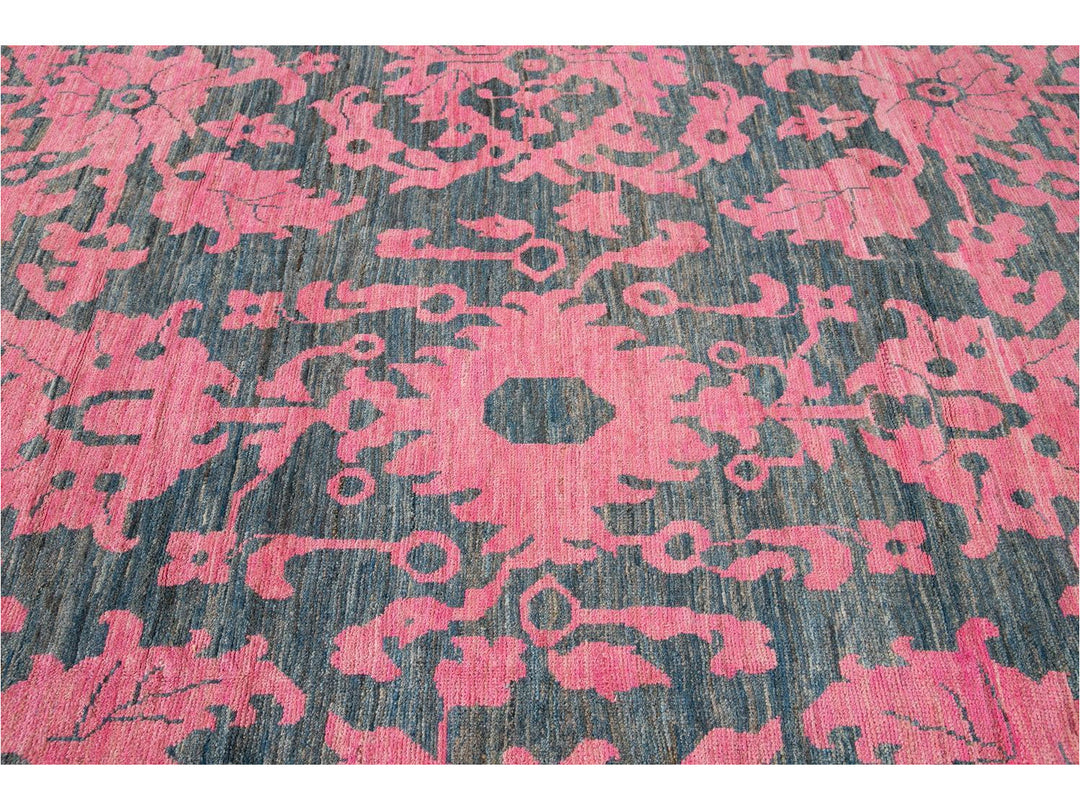 Modern Oushak Colorful Wool Rug  13 X 20