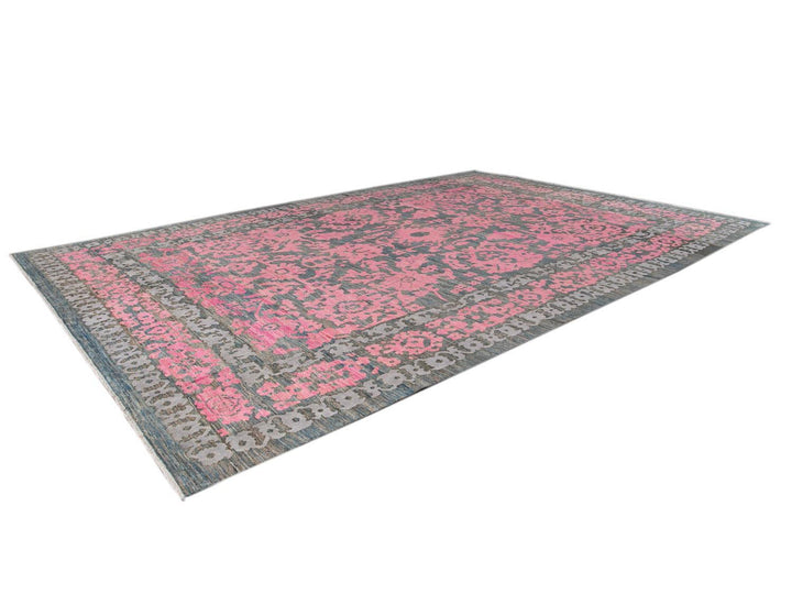 Modern Oushak Colorful Wool Rug  13 X 20