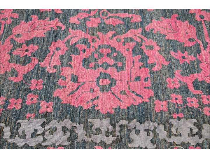 Modern Oushak Colorful Wool Rug  13 X 20