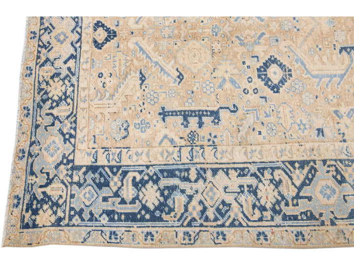 Antique Heriz Wool Rug 6 X 9