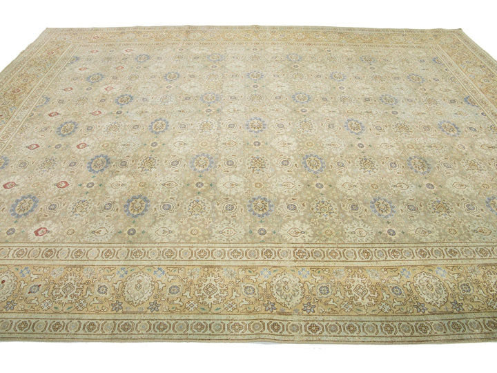 Antique Tabriz Wool Rug 9 X 13