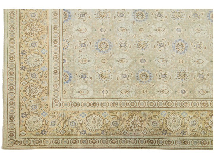 Antique Tabriz Wool Rug 9 X 13