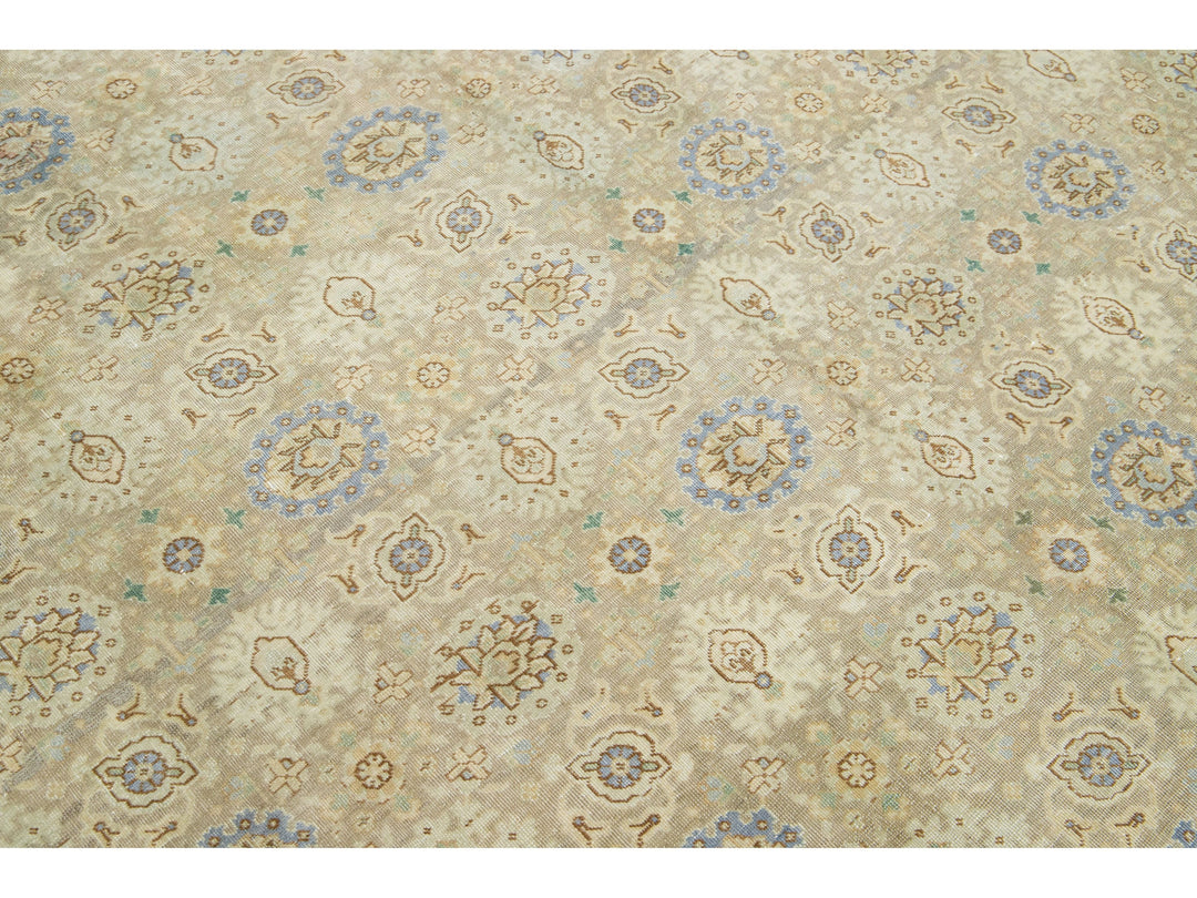 Antique Tabriz Wool Rug 9 X 13