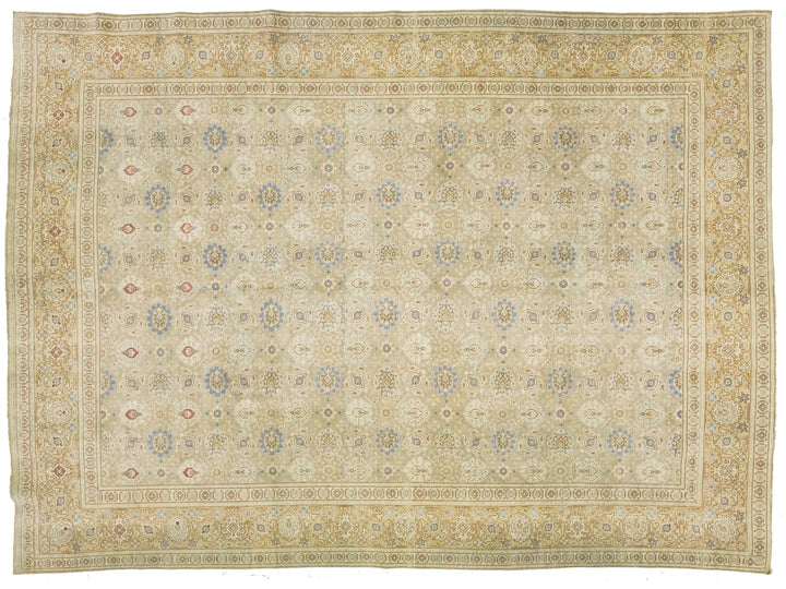 Antique Tabriz Wool Rug 9 X 13