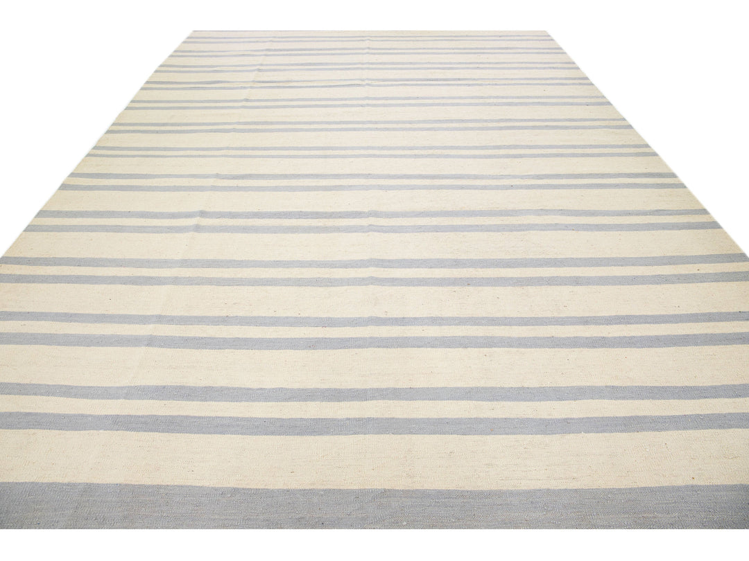 Modern Kilim Wool Rug 10 X 14