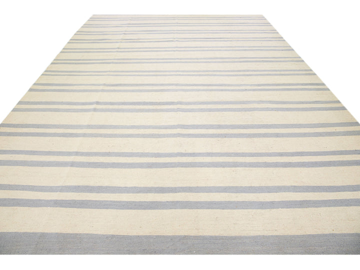 Modern Kilim Wool Rug 10 X 14