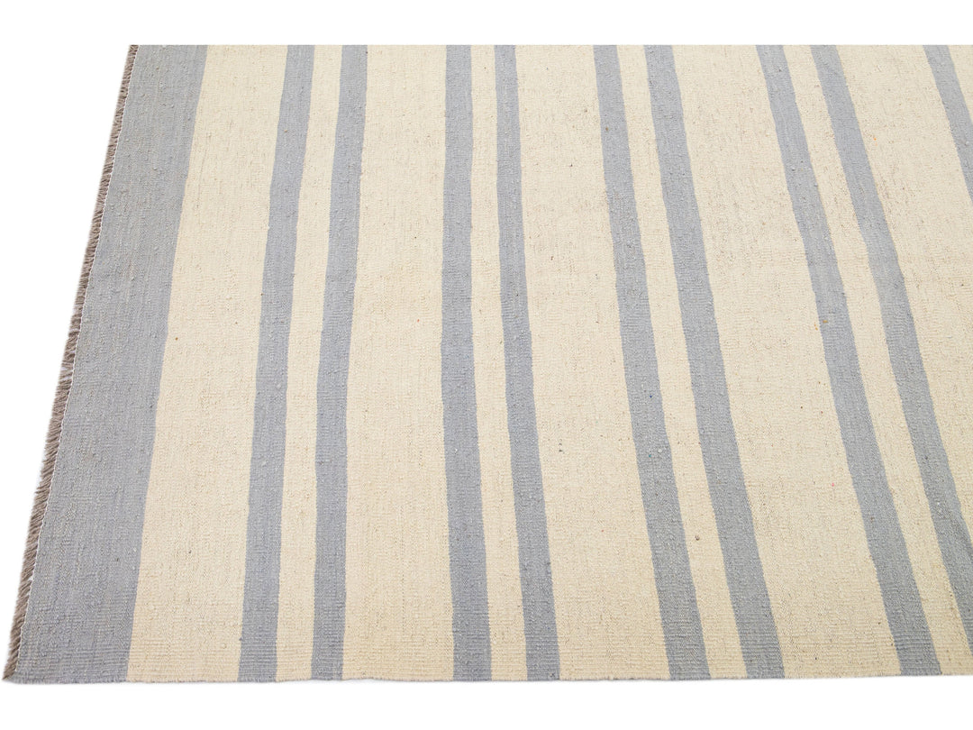 Modern Kilim Wool Rug 10 X 14