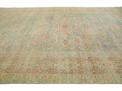 Antique Kerman Wool Rug  11 X 20