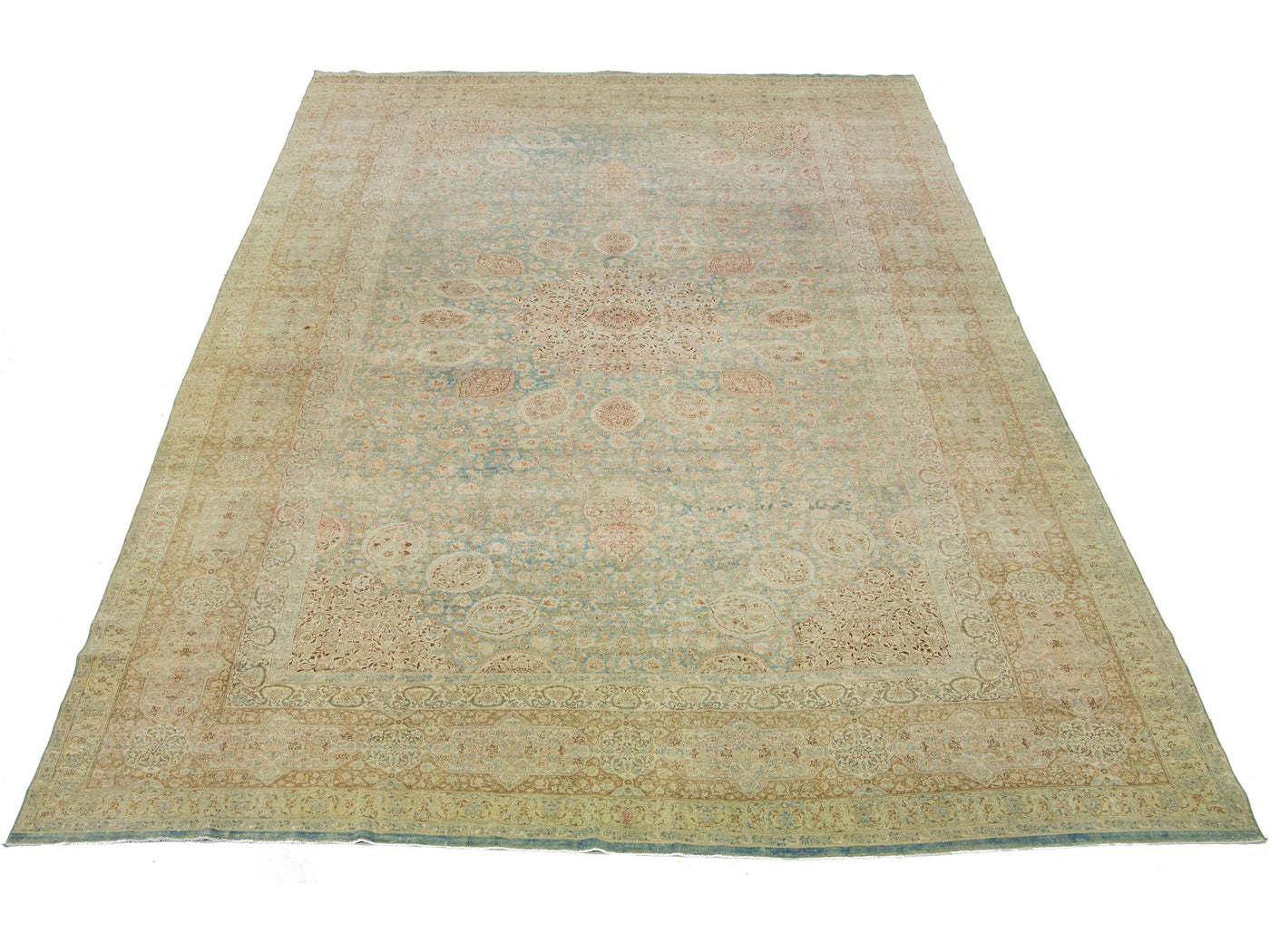 Antique Kerman Wool Rug  11 X 20