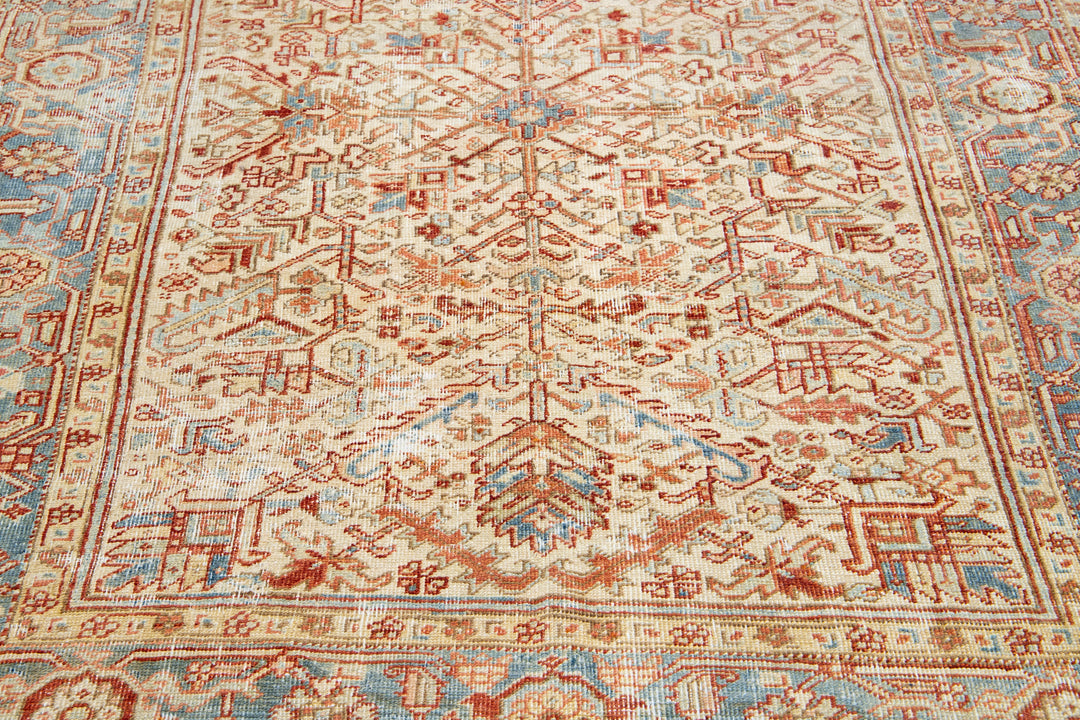 Antique Persian Heriz Wool Rug 6 X 8