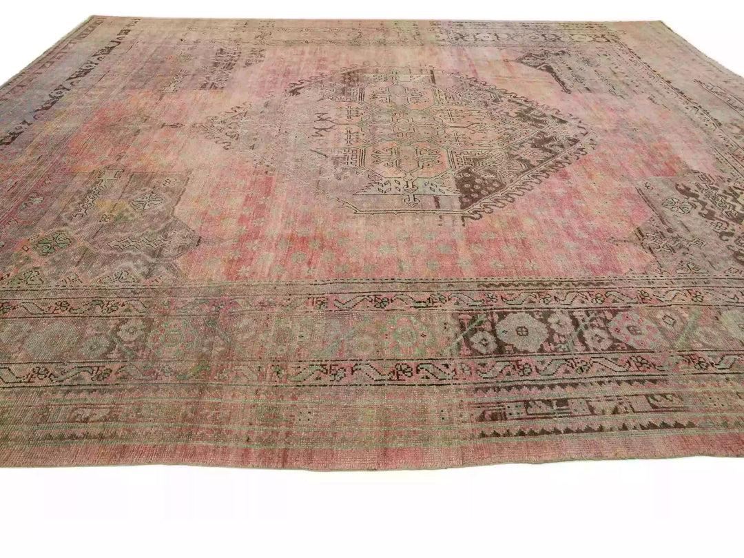 Antique Oushak Wool Rug 13 X 16