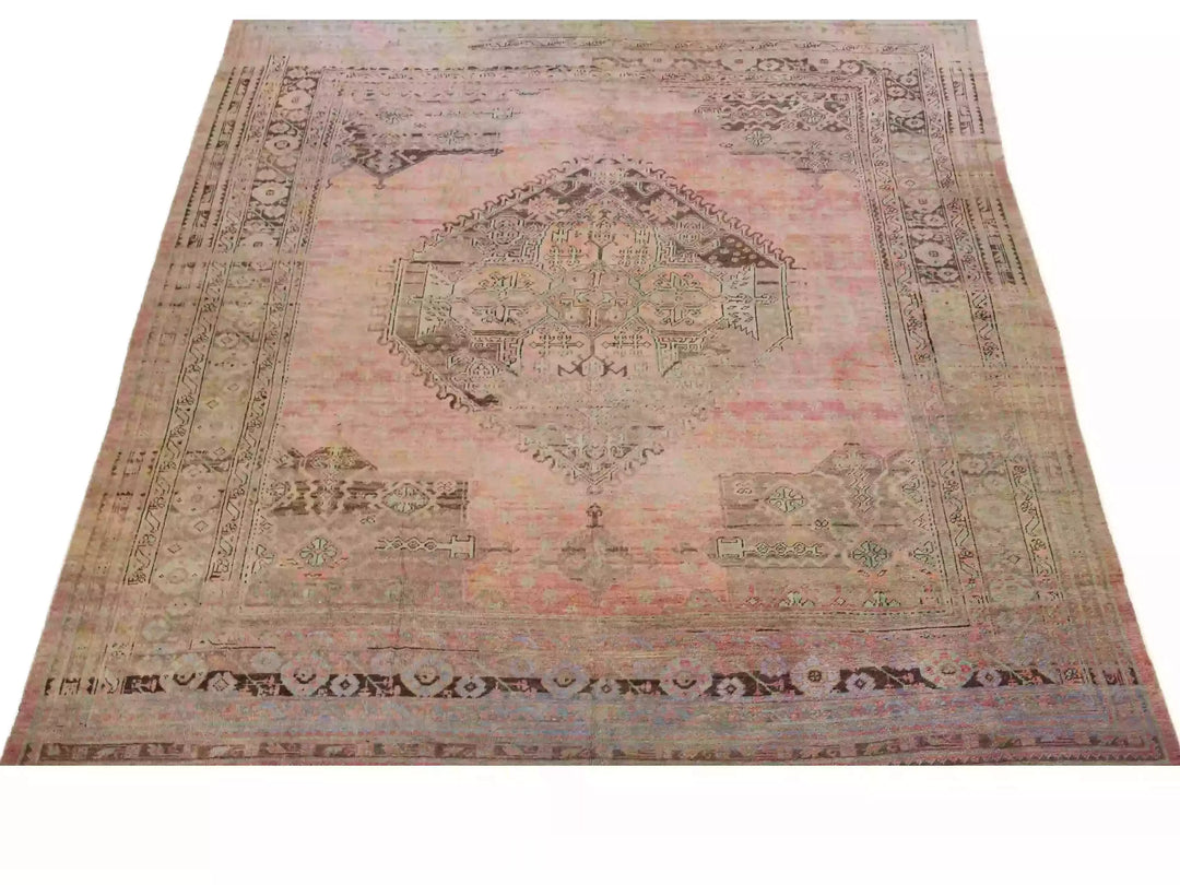 Antique Oushak Wool Rug 13 X 16