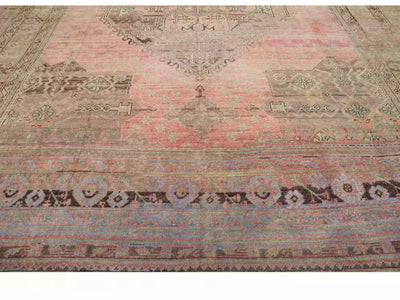 Antique Oushak Wool Rug 13 X 16