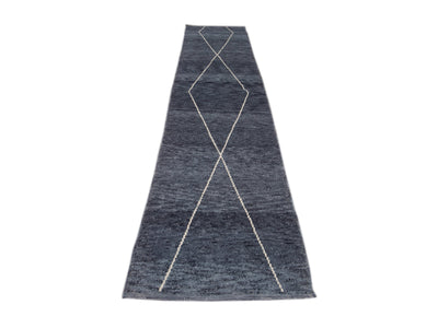 Modern Moroccan Wool Runner 3 X 13