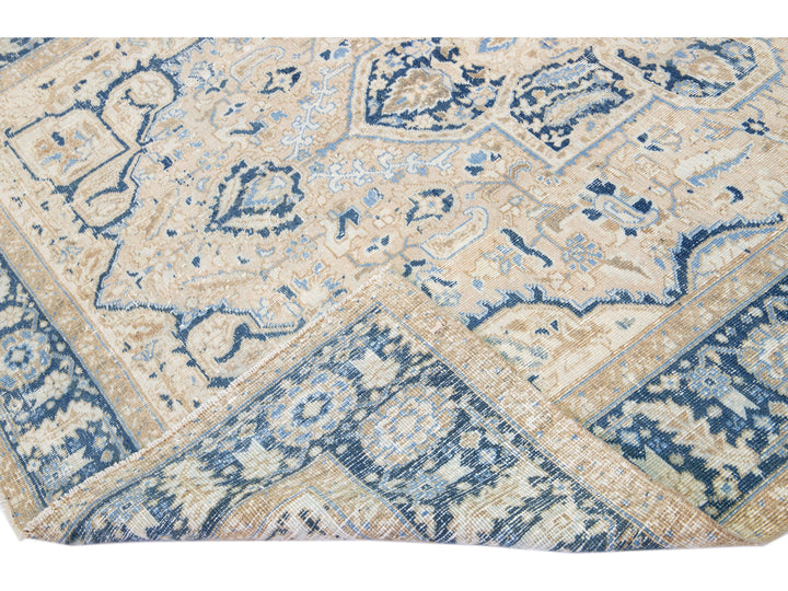 Antique Heriz Wool Rug 7 X 9