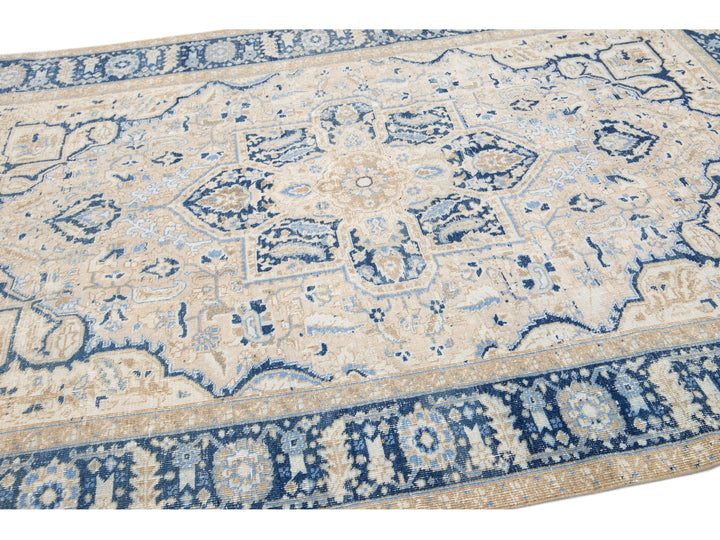 Antique Heriz Wool Rug 7 X 9
