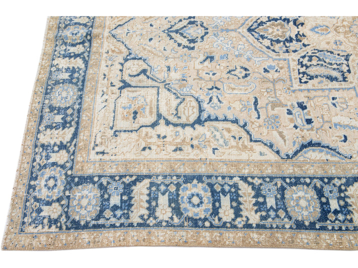 Antique Heriz Wool Rug 7 X 9