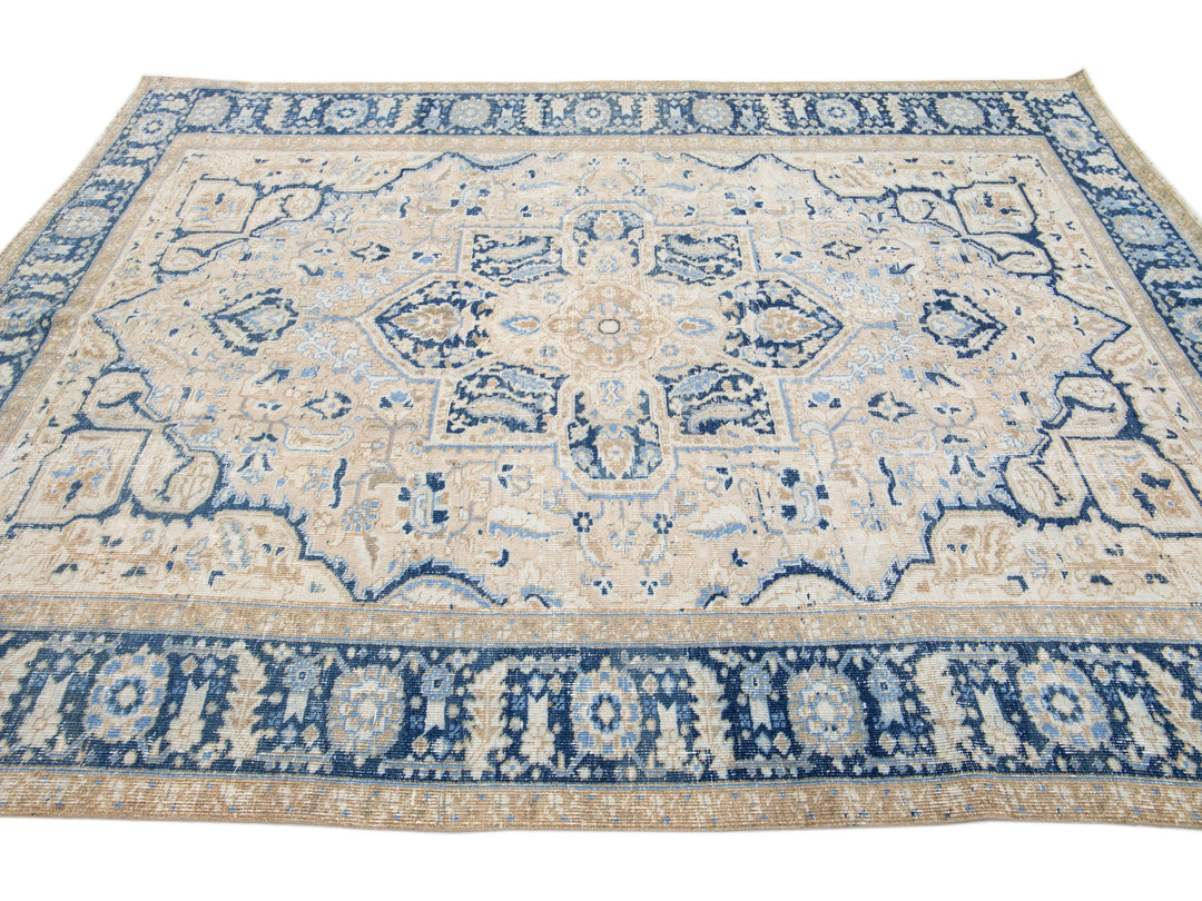 Antique Heriz Wool Rug 7 X 9