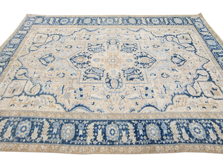 Antique Heriz Wool Rug 7 X 9