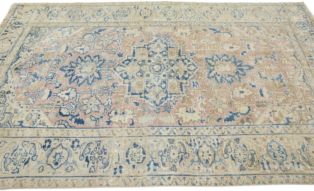 Antique Persian Heriz Wool Rug 6 X 8