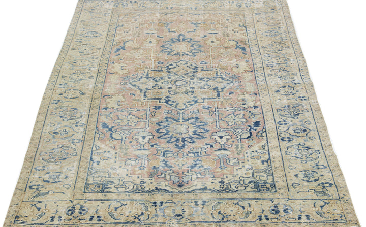 Antique Persian Heriz Wool Rug 6 X 8