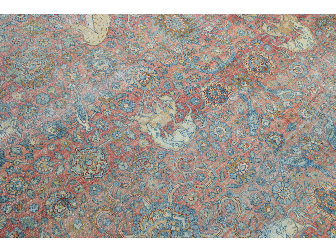 Antique Tabriz Wool Rug 13 X 17