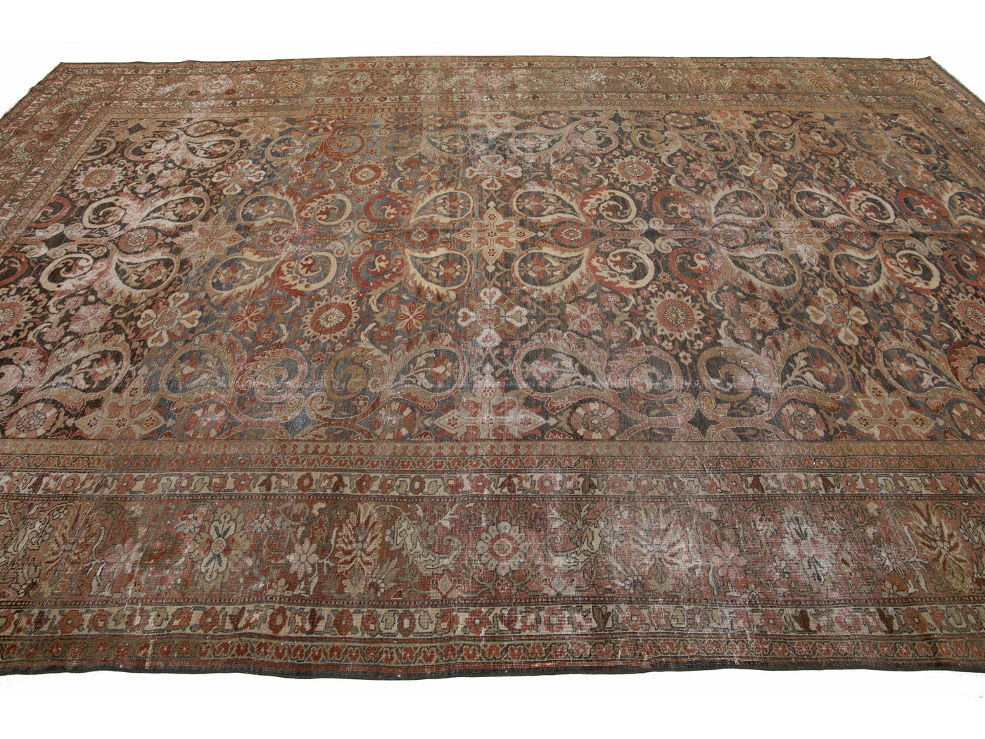 Antique Tabriz Wool Rug 10 X 14