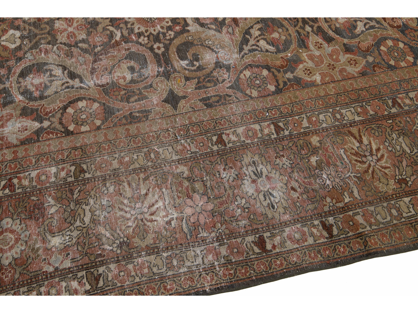Antique Tabriz Wool Rug 10 X 14