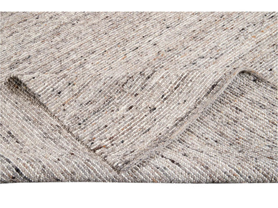 Modern Felted Texture Wool Rug 10 X 14